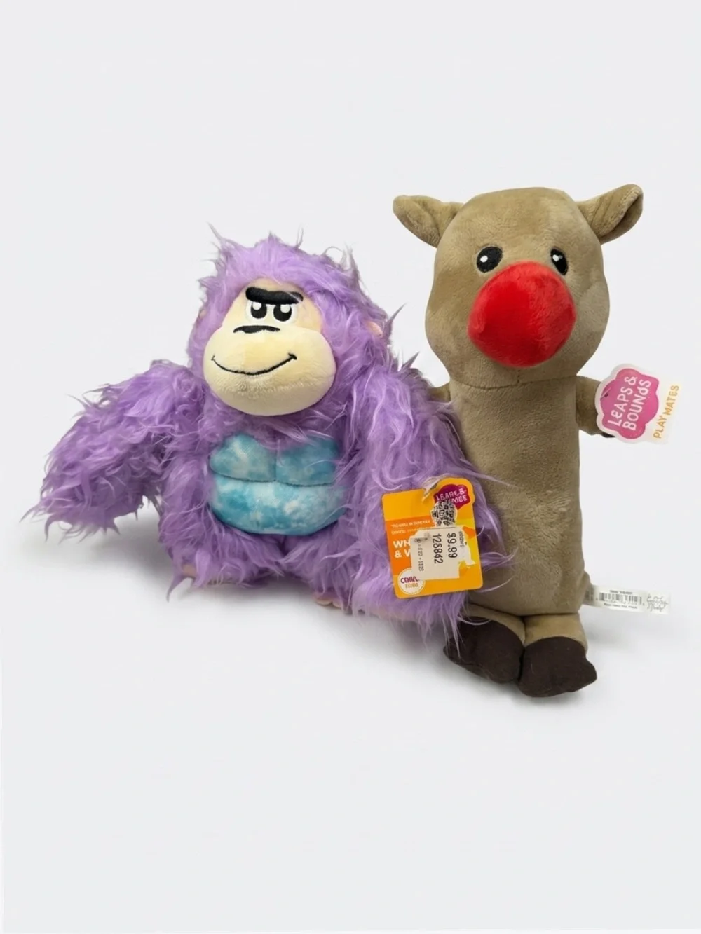 Leaps & Bounds Moose Deer and Go Banana Ape  Plush Toy